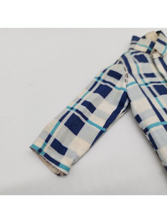Vintage 1960s Handmade Checkered Shirt Suitable for Ken Doll Clothes - Picture 6 of 11